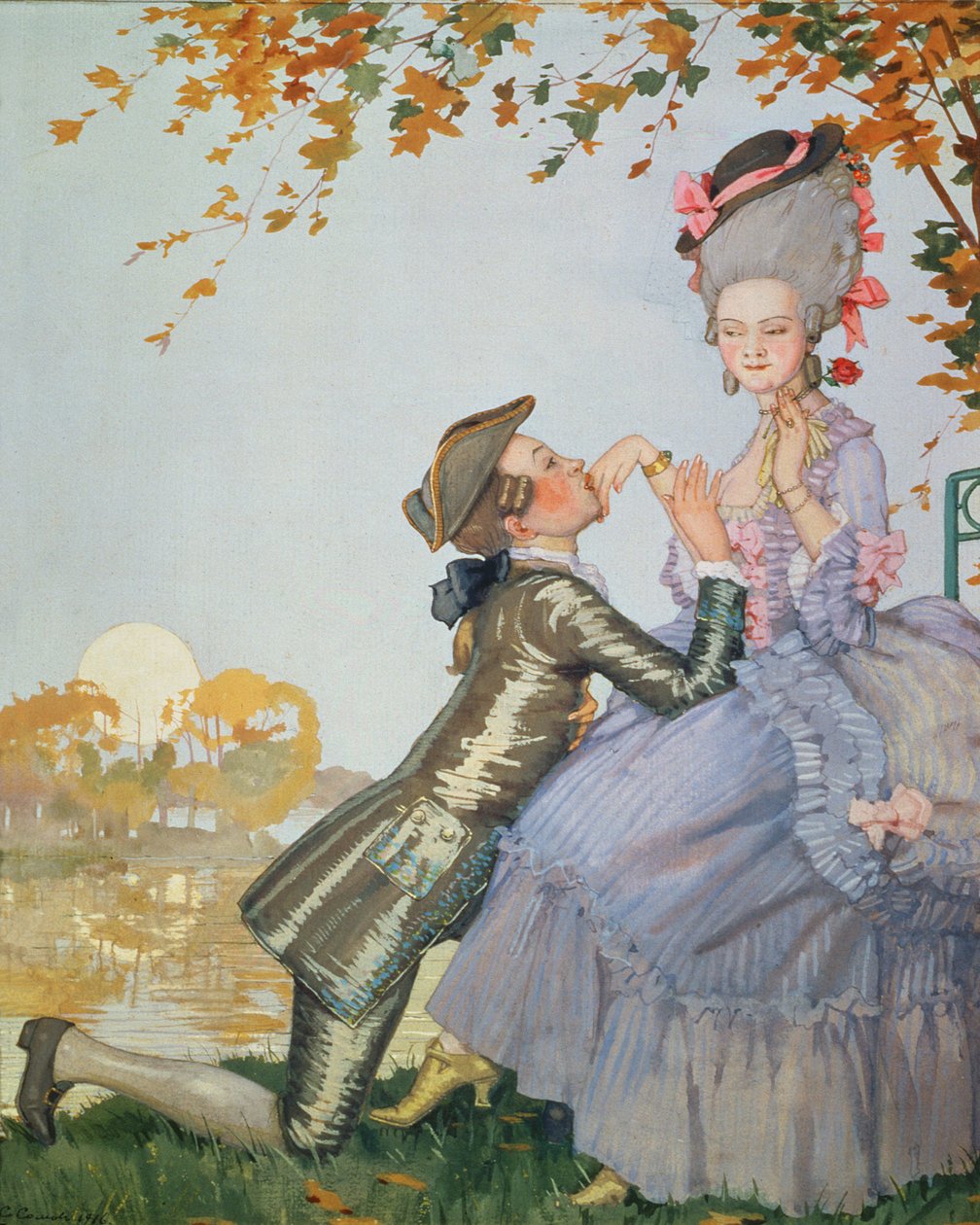 Eerste Liefde, 1916 door Konstantin Andreevic Somov