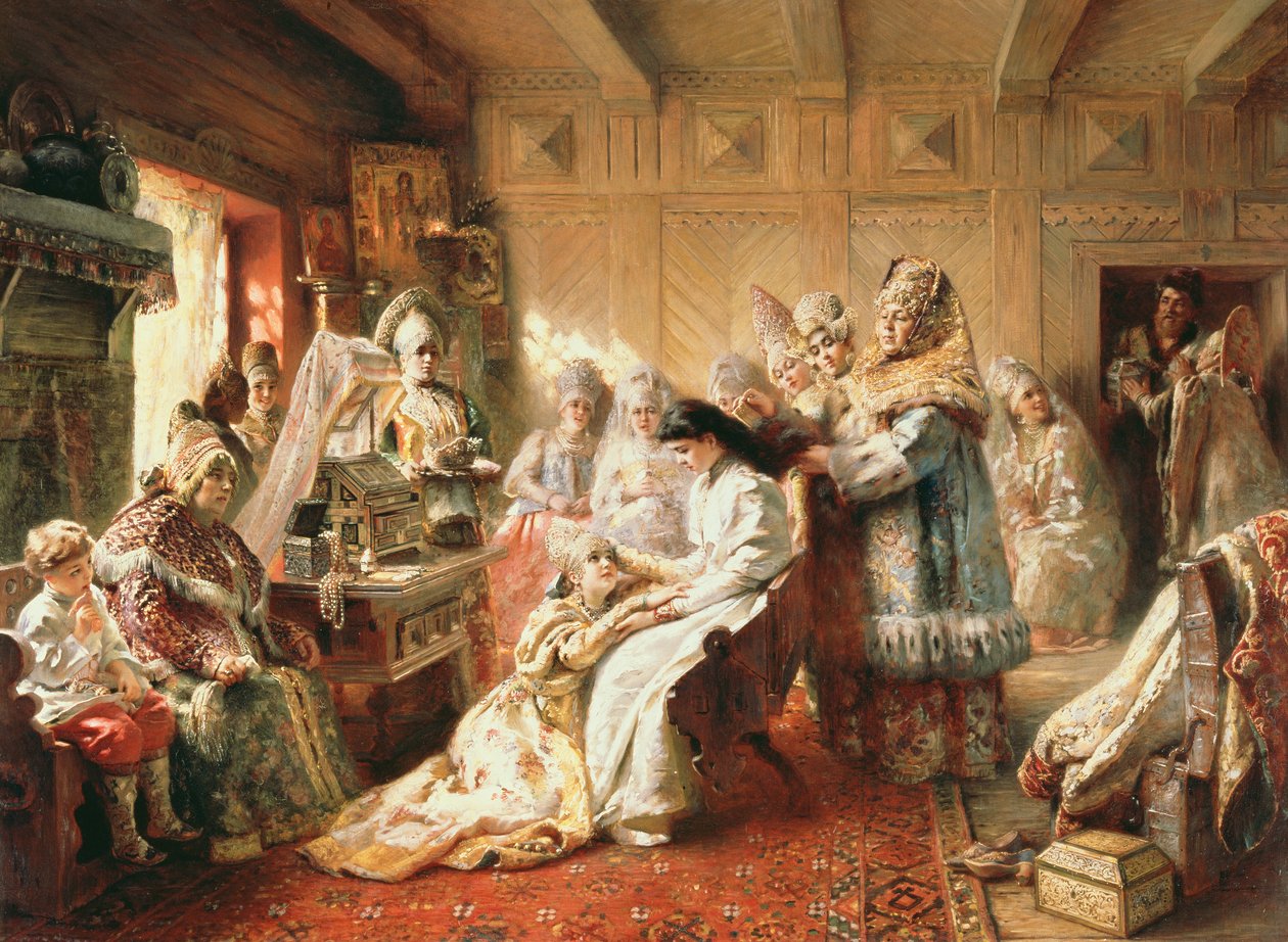 Voor de bruiloft, 1890 door Konstantin Egorovich Makovsky