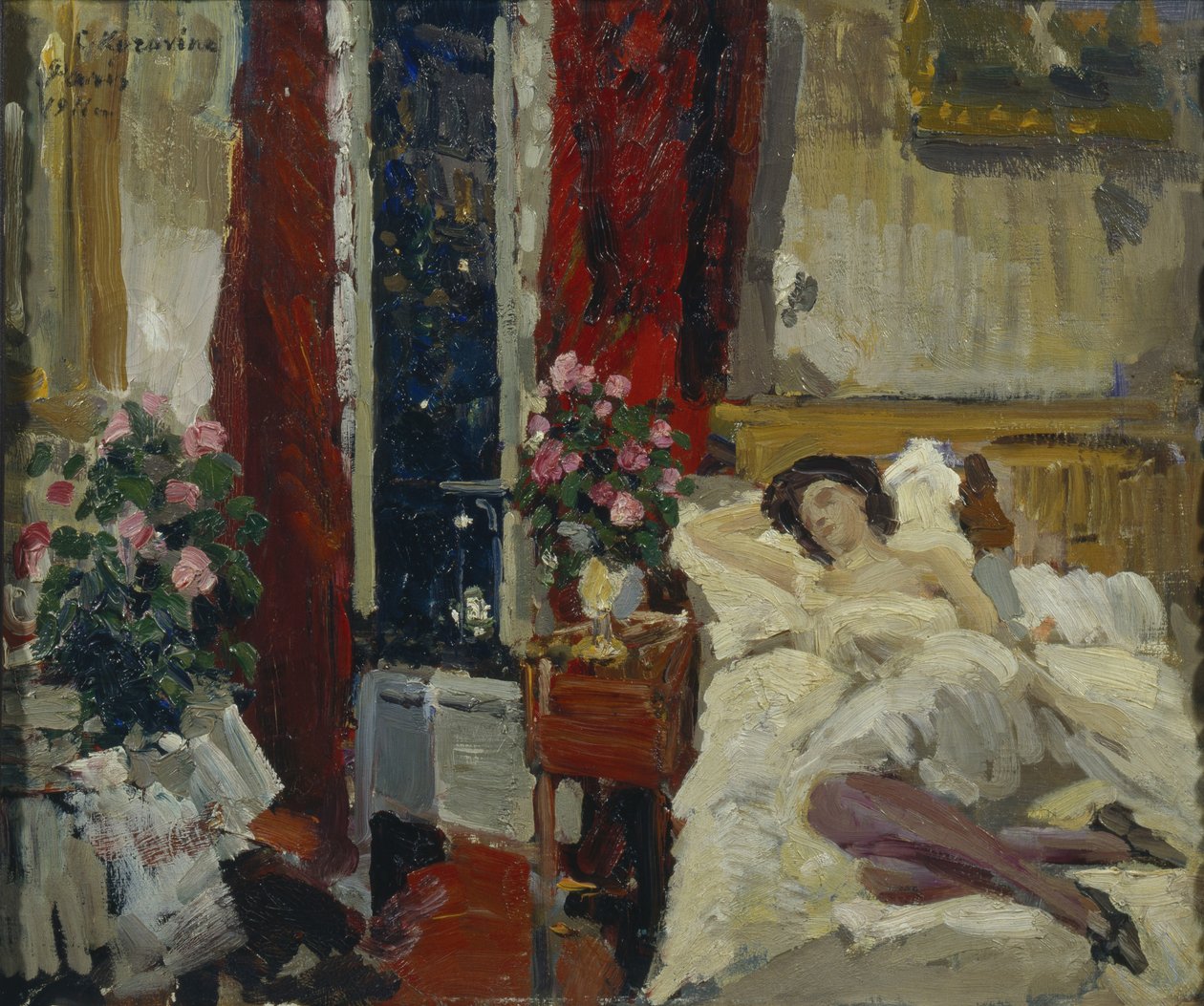 In de kamer door Konstantin Alekseevich Korovin