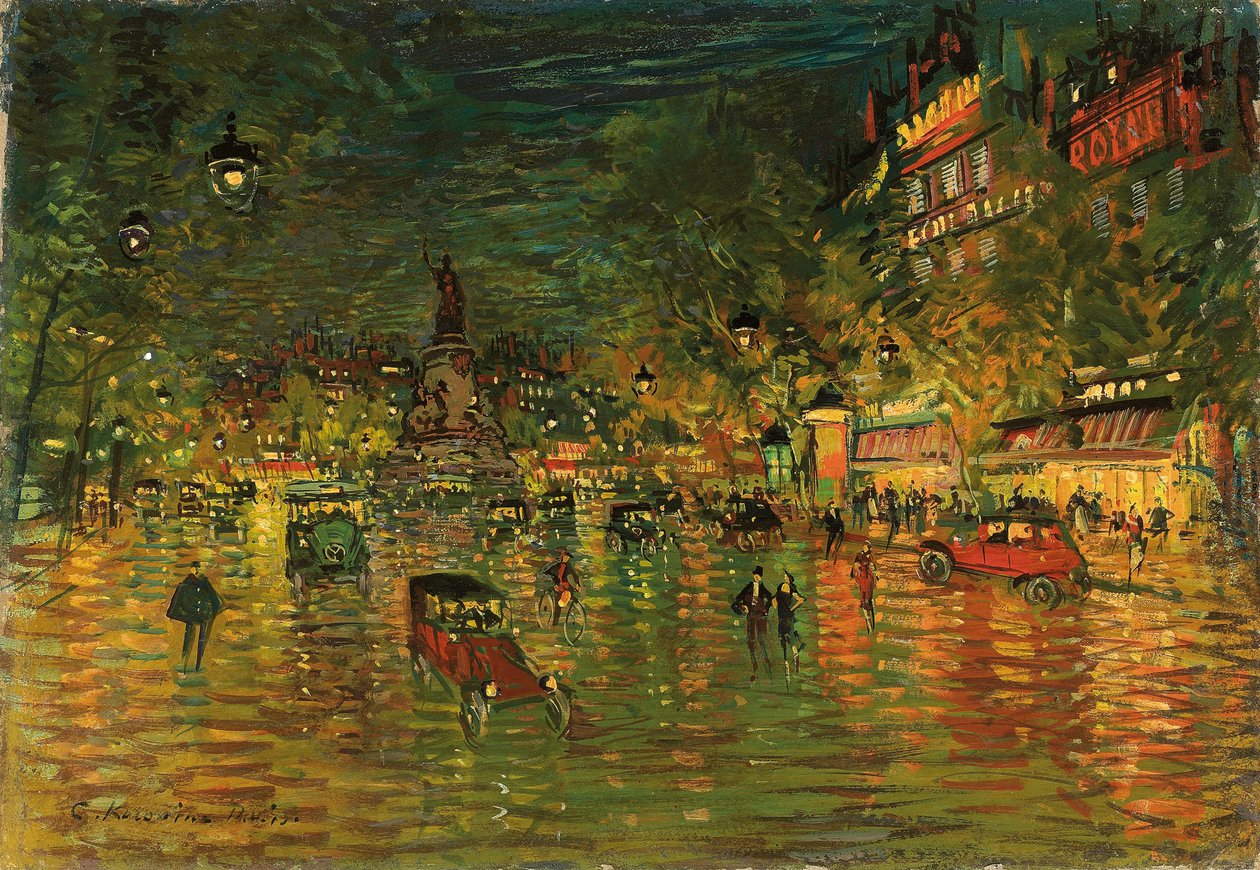 Place de la République, Parijs door Konstantin Alekseevich Korovin