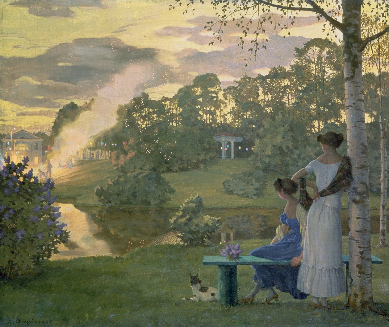 Vuurwerk, 1922 door Konstantin Andreevic Somov