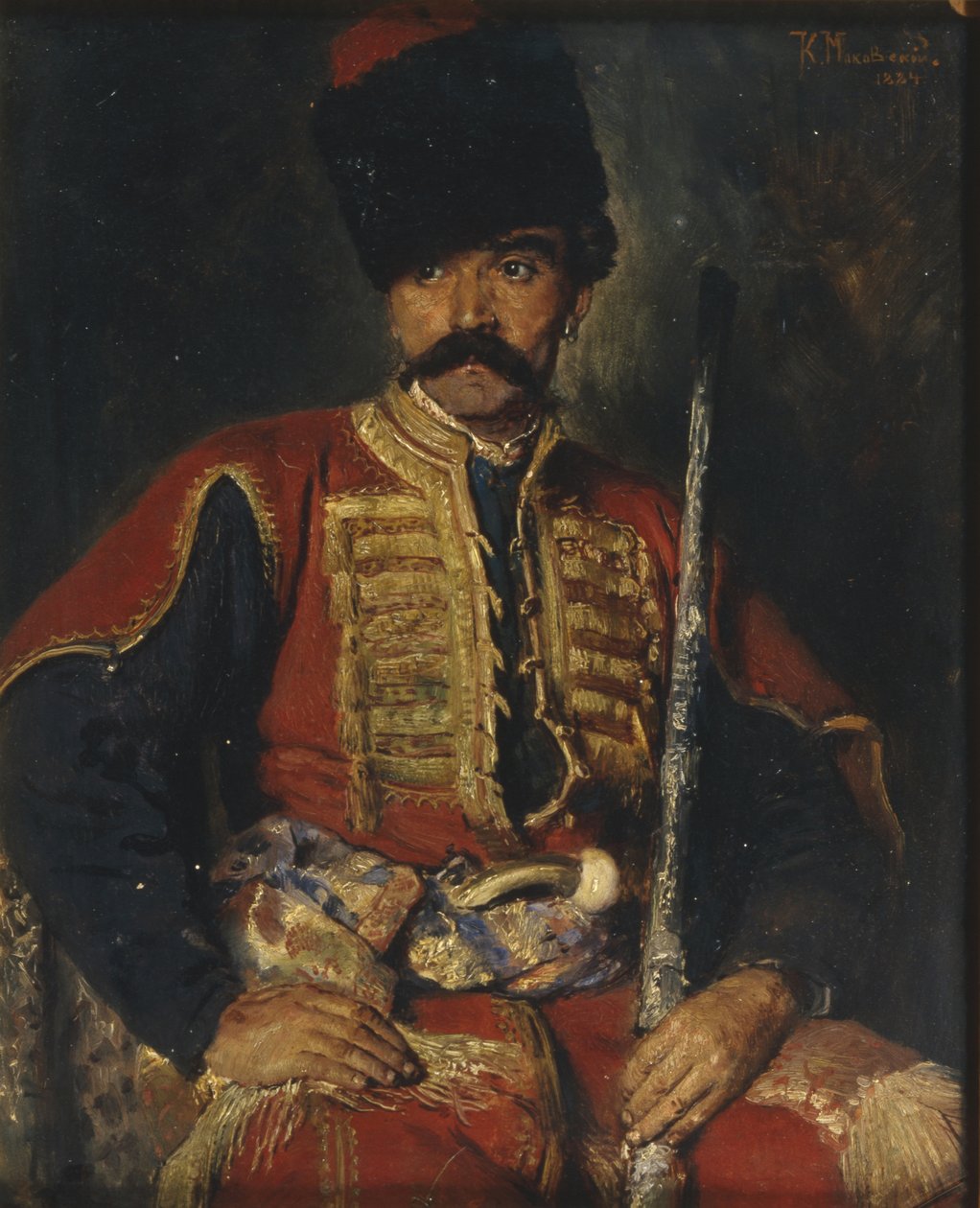 Een Zaporozhische Kozak, 1884 door Konstantin Egorovich Makovsky