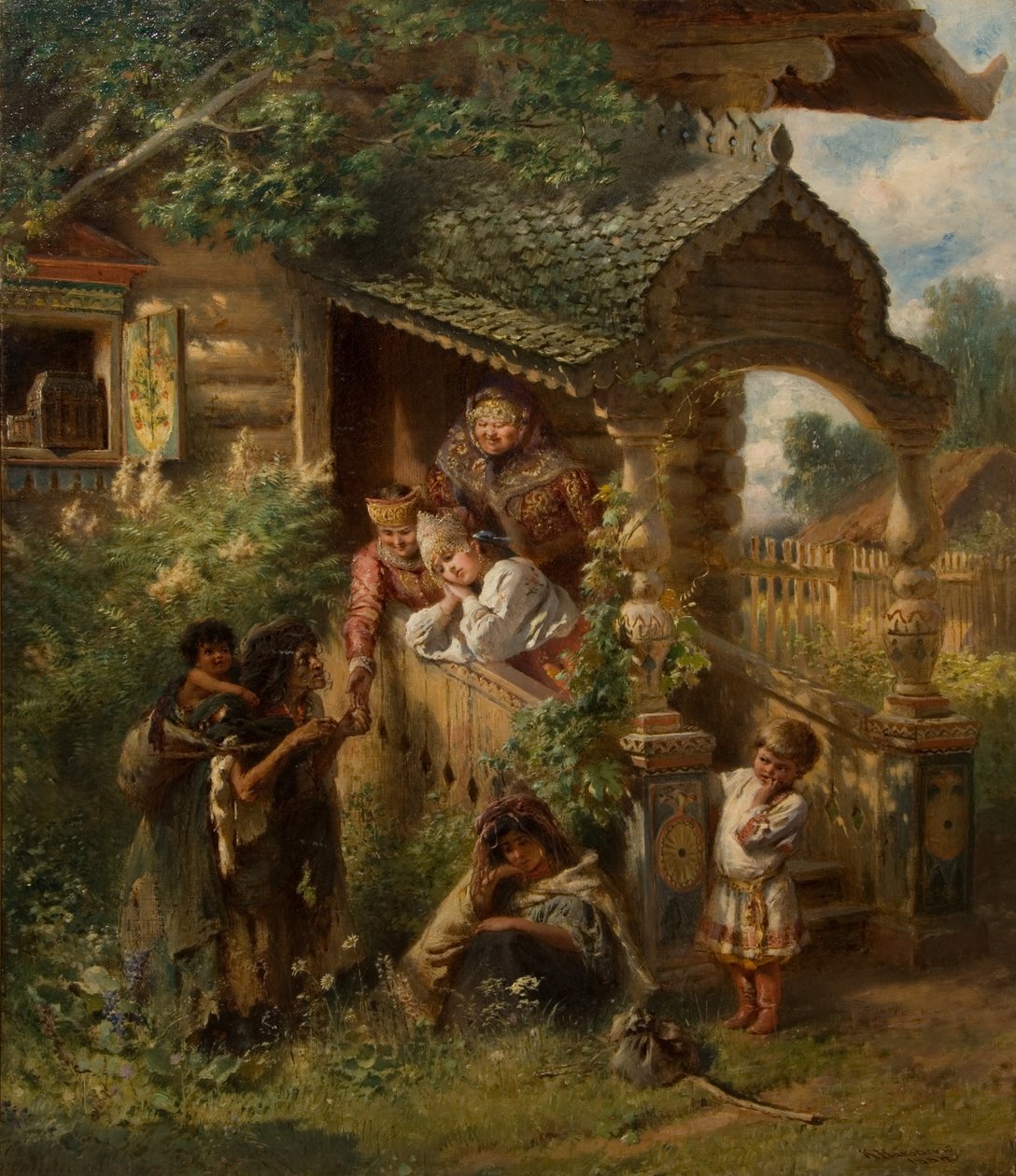 Waarzeggerij, 1884 door Konstantin Egorovich Makovsky