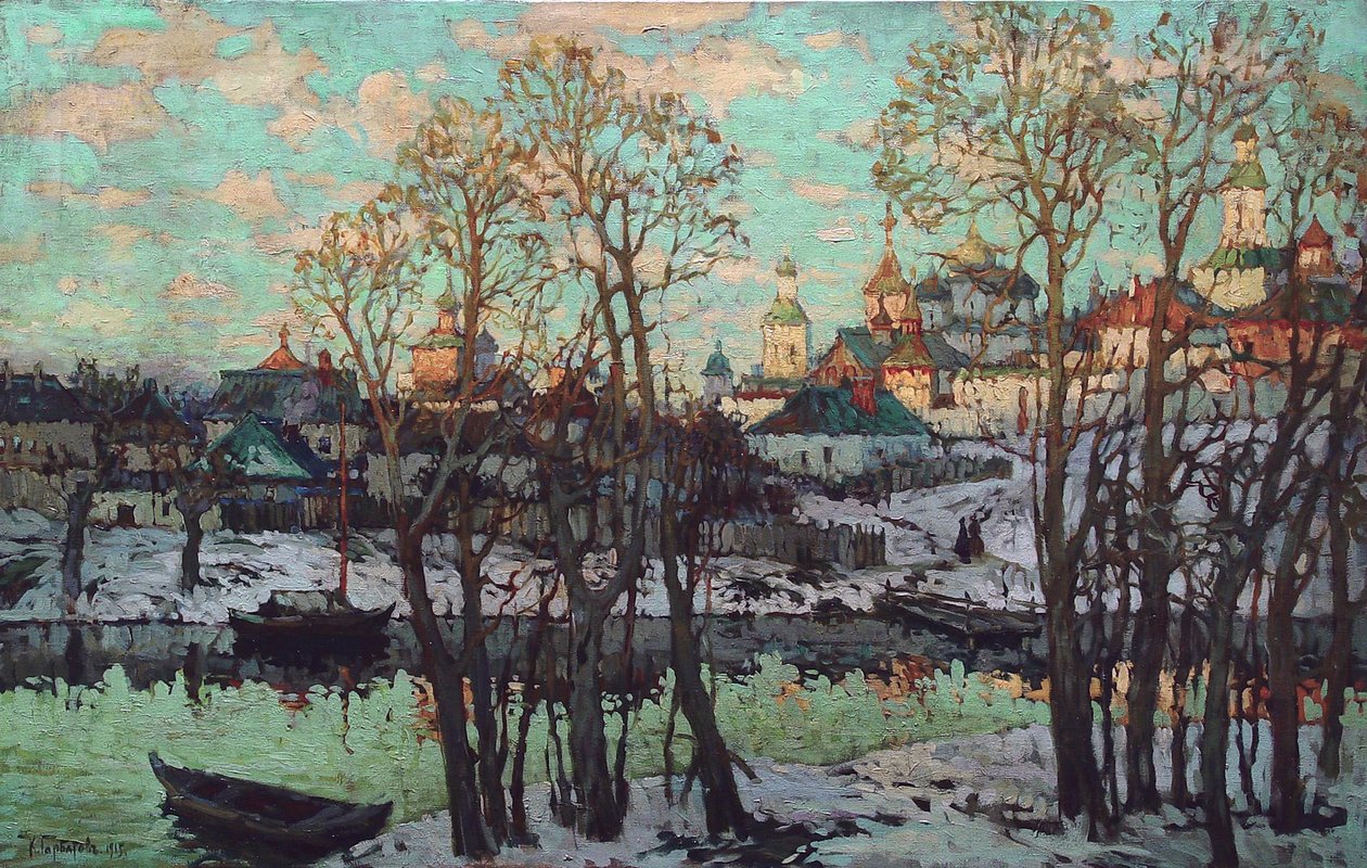 Stadsgezicht, 1915 door Konstantin Ivanovich Gorbatov