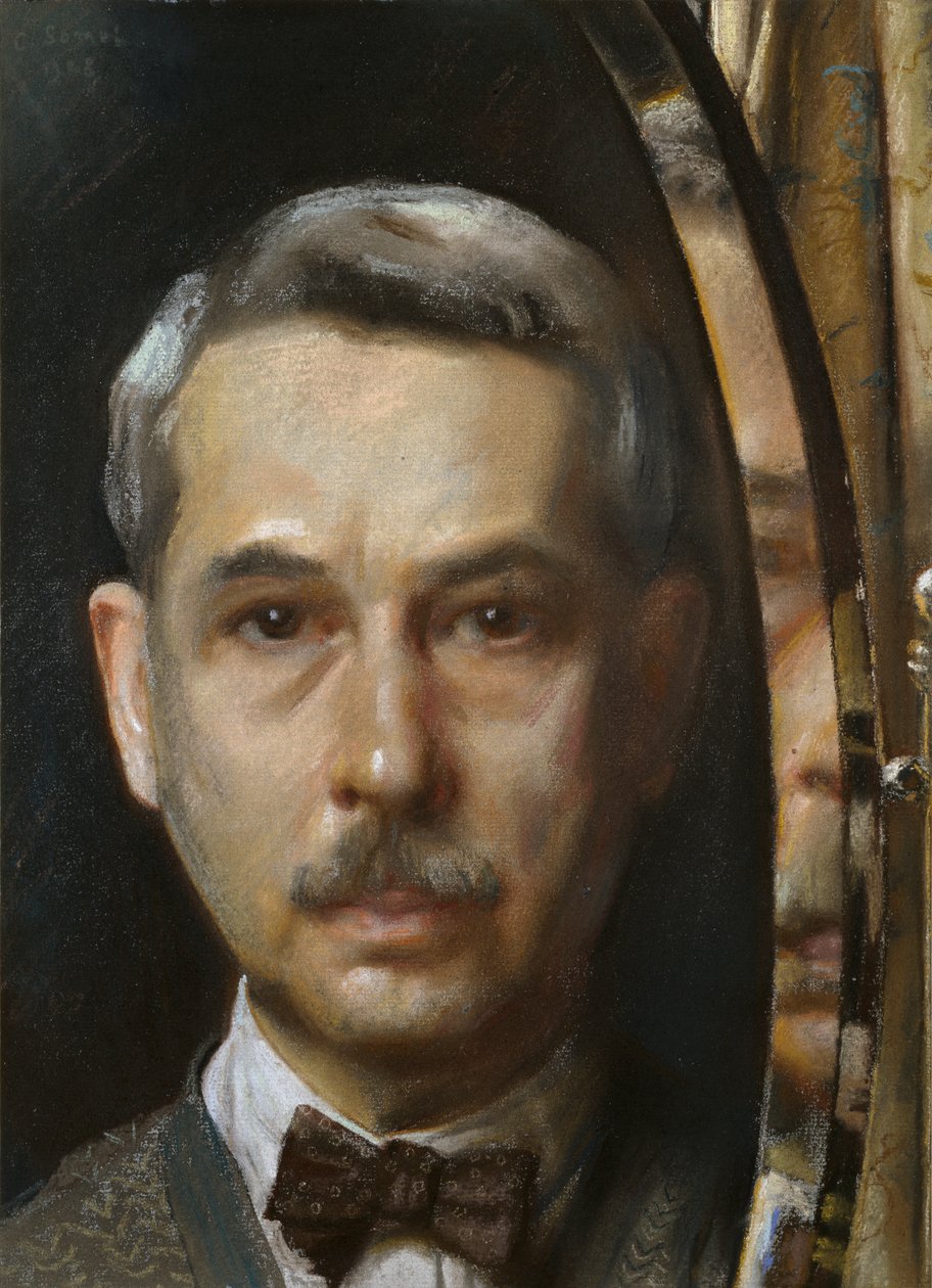 Zelfportret in een Spiegel, 1928 door Konstantin Somov