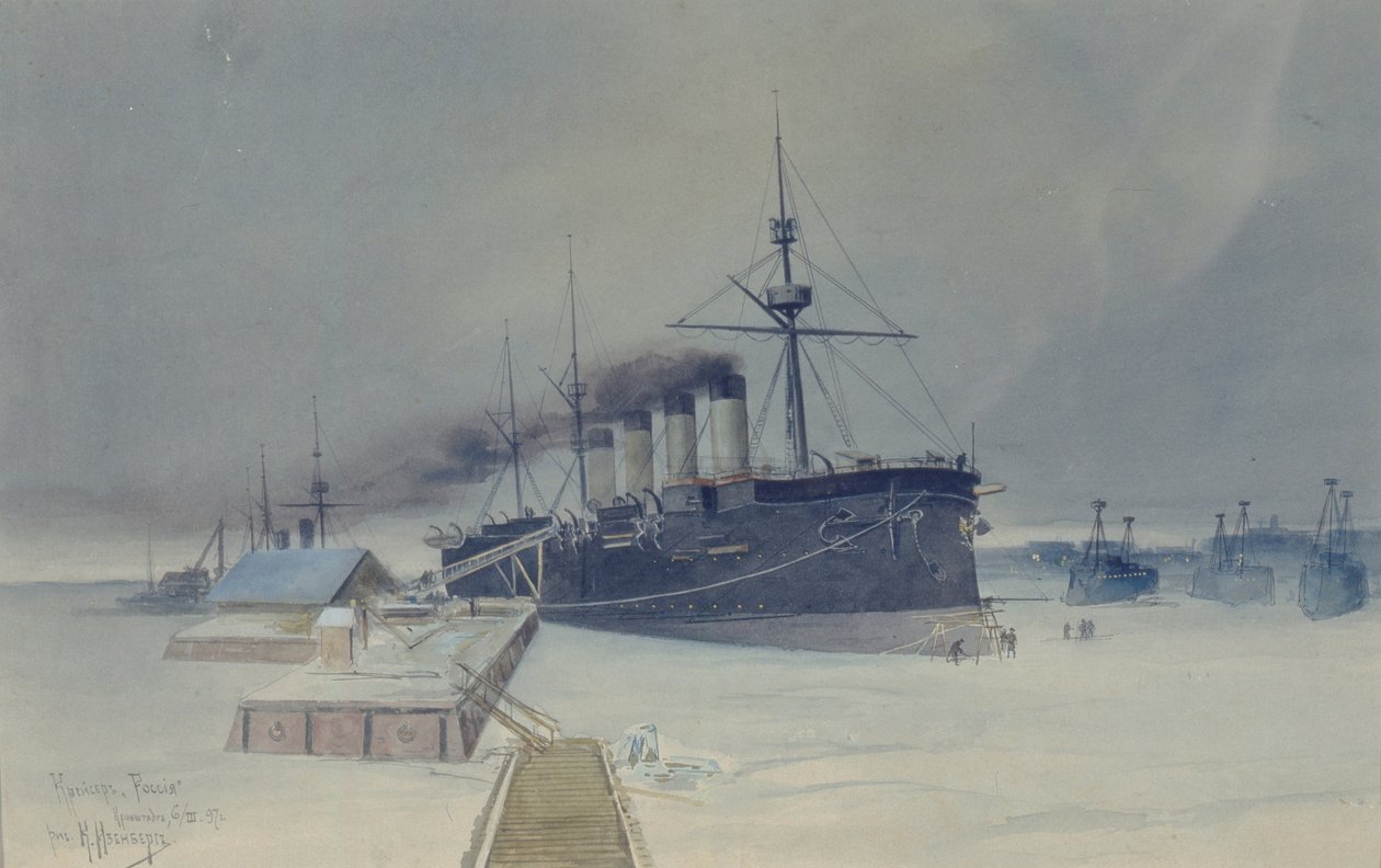 Gepantserde kruiser Rossia, 1897 door Konstantin Vasilyevich Isenberg