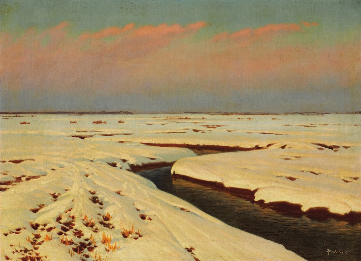 Winterlandschap door Konstantin Yakovlevich Kryzhitsky