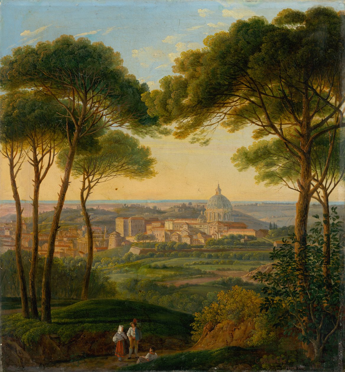 Uitzicht op een Italiaanse stad door Károly Markó the Younger