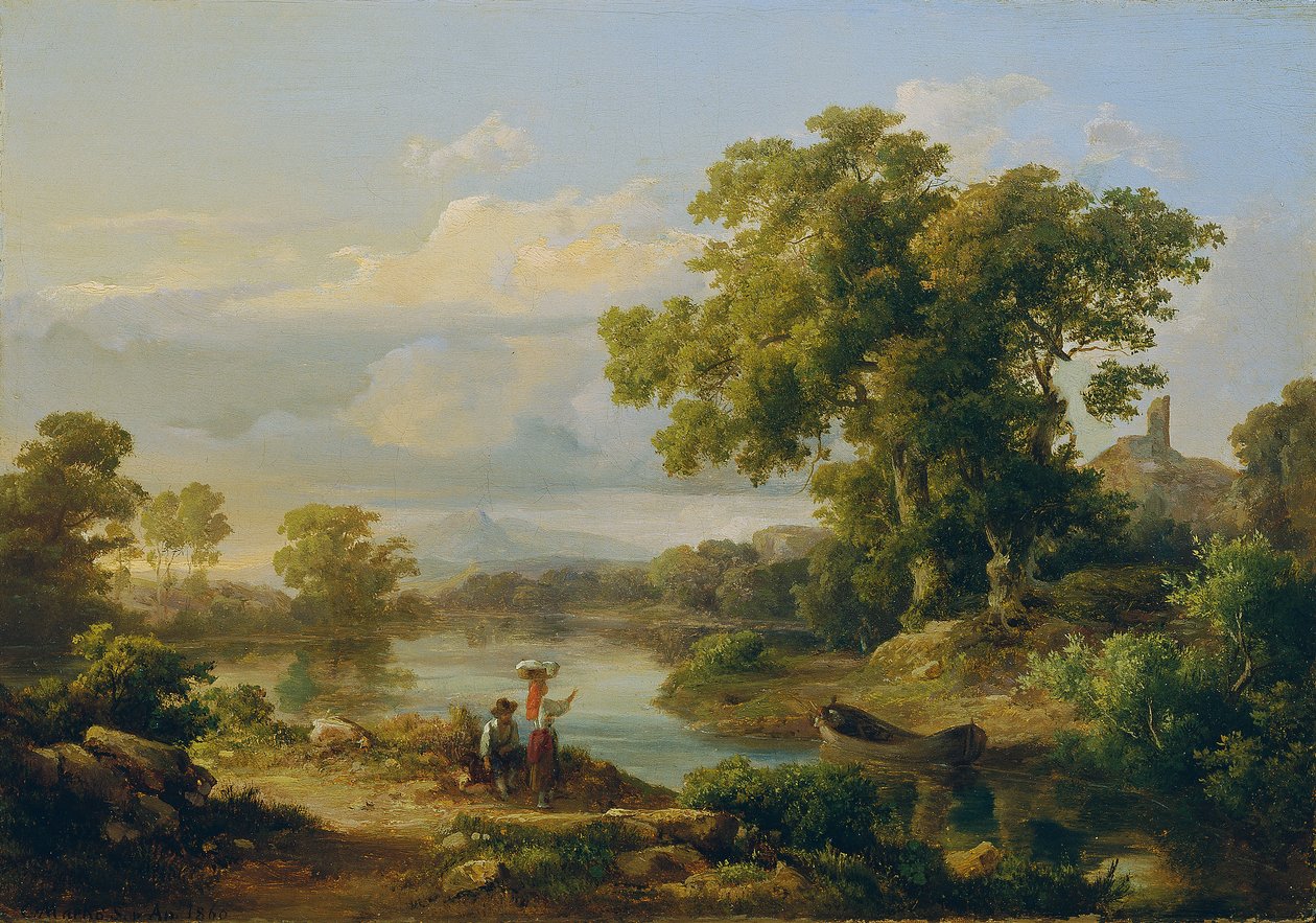 Lente aan de rivier door Károly Markó d. Ä.