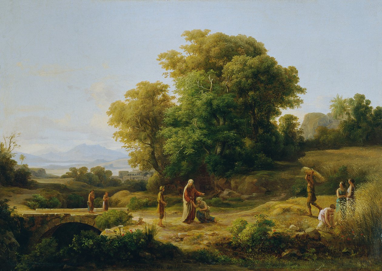 Ideaal landschap met Boaz en Ruth door Károly Markó d. Ä.
