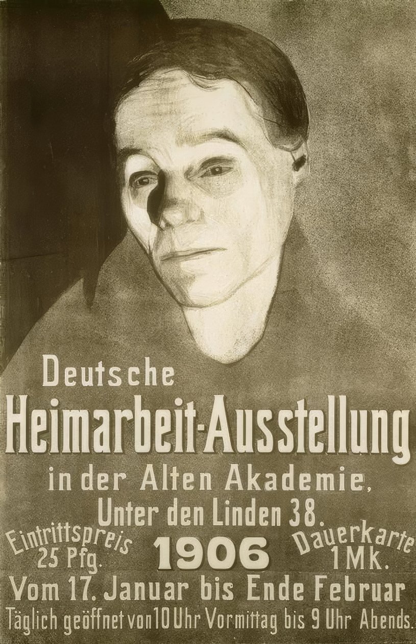 Duitse huisnijverheidstentoonstelling in de Oude Academie, Unte door Käthe Kollwitz