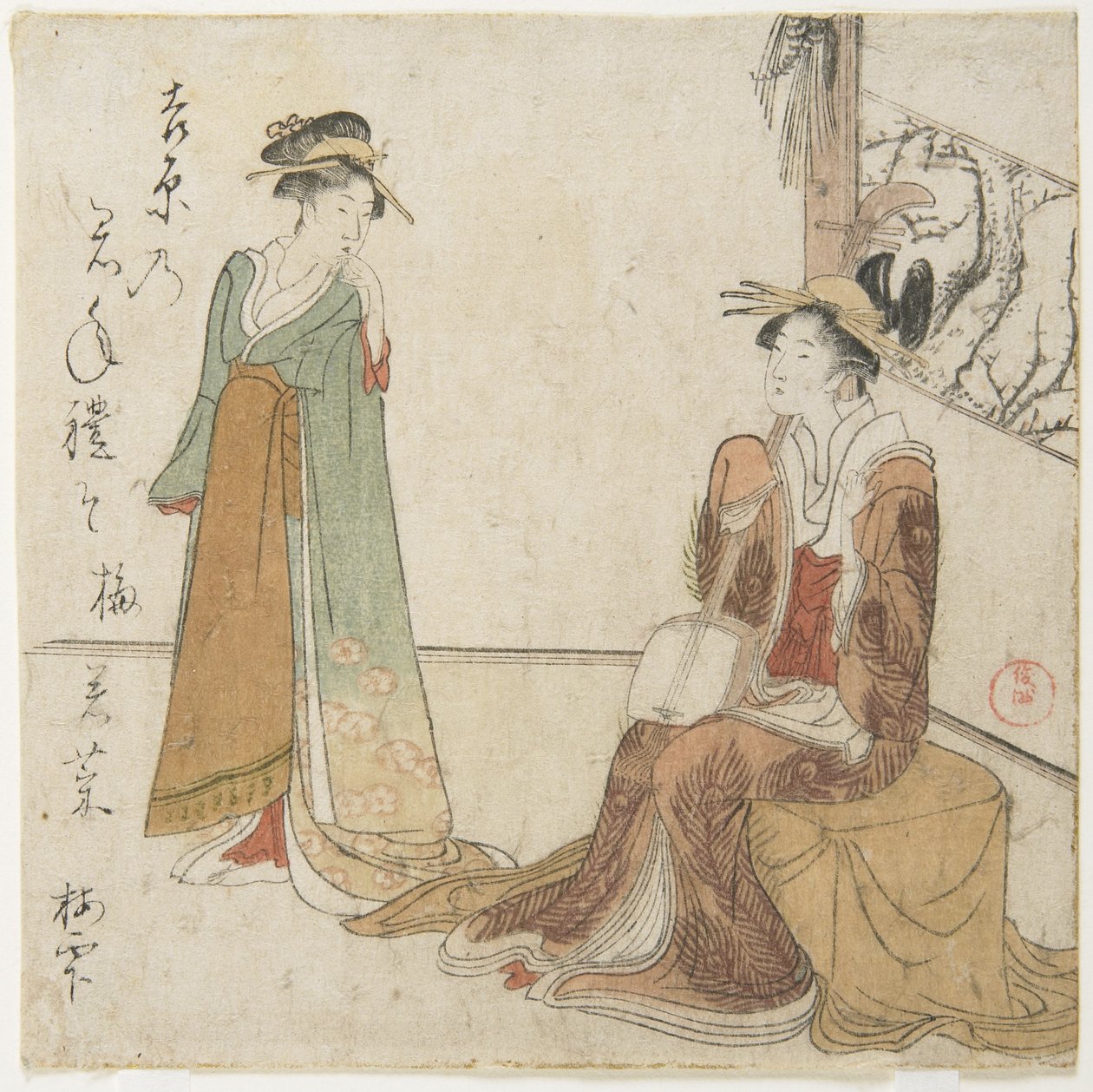 (Twee courtisanes) door Kubo Shunman