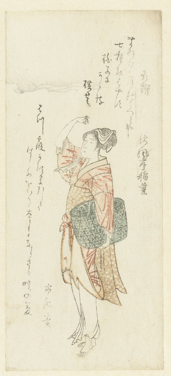 Een visvrouw door Kubota Shunman (attributed to)