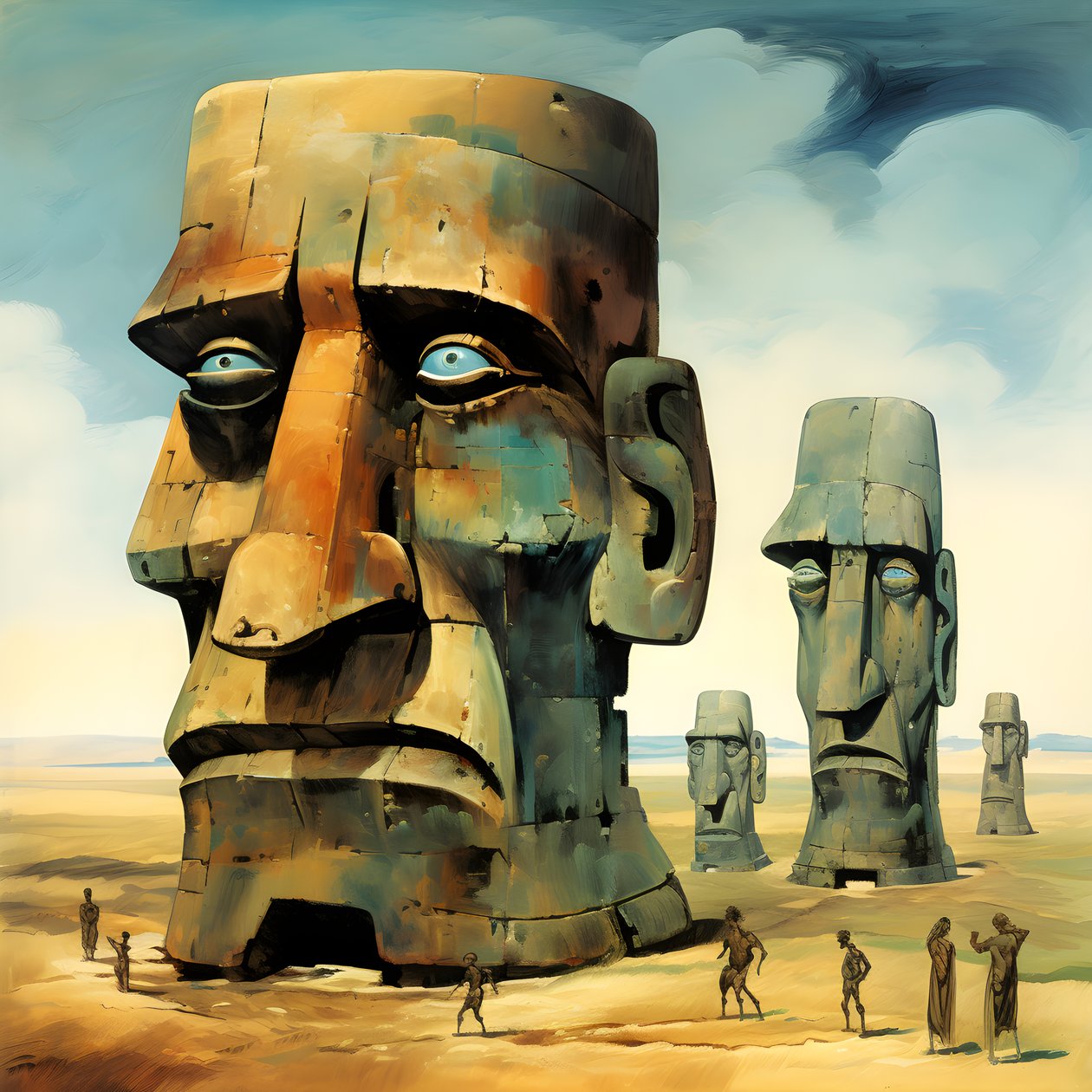 Paaseiland Moai 2 door Kurt Heppke