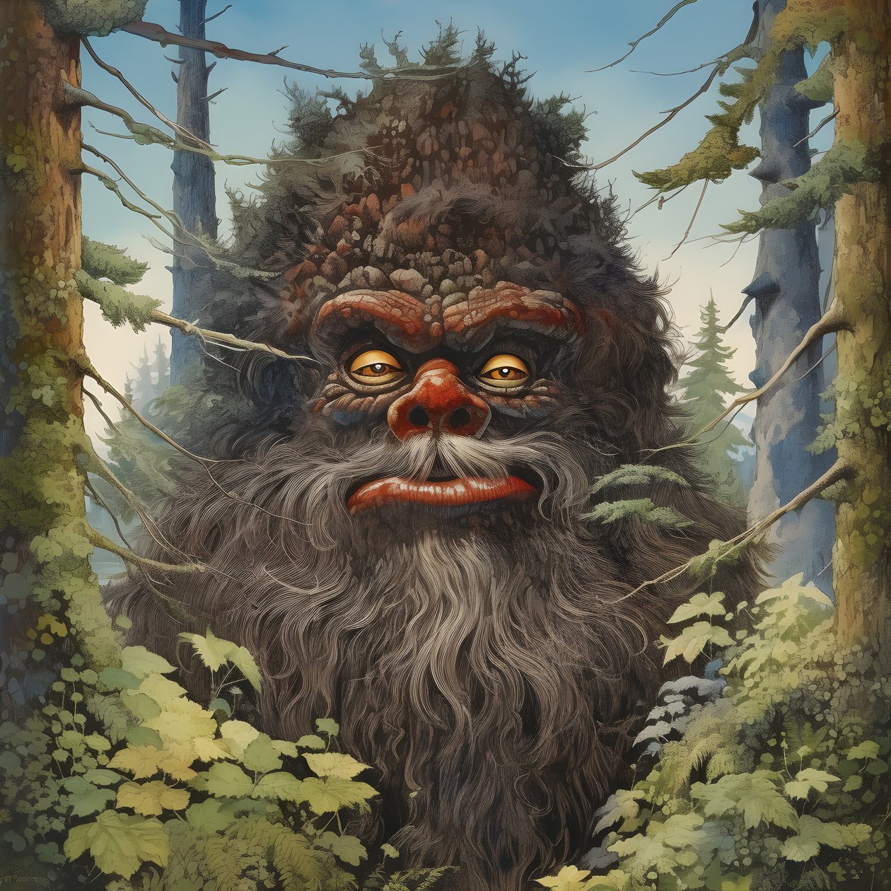 gezicht in de bomen 1 door Kurt Heppke