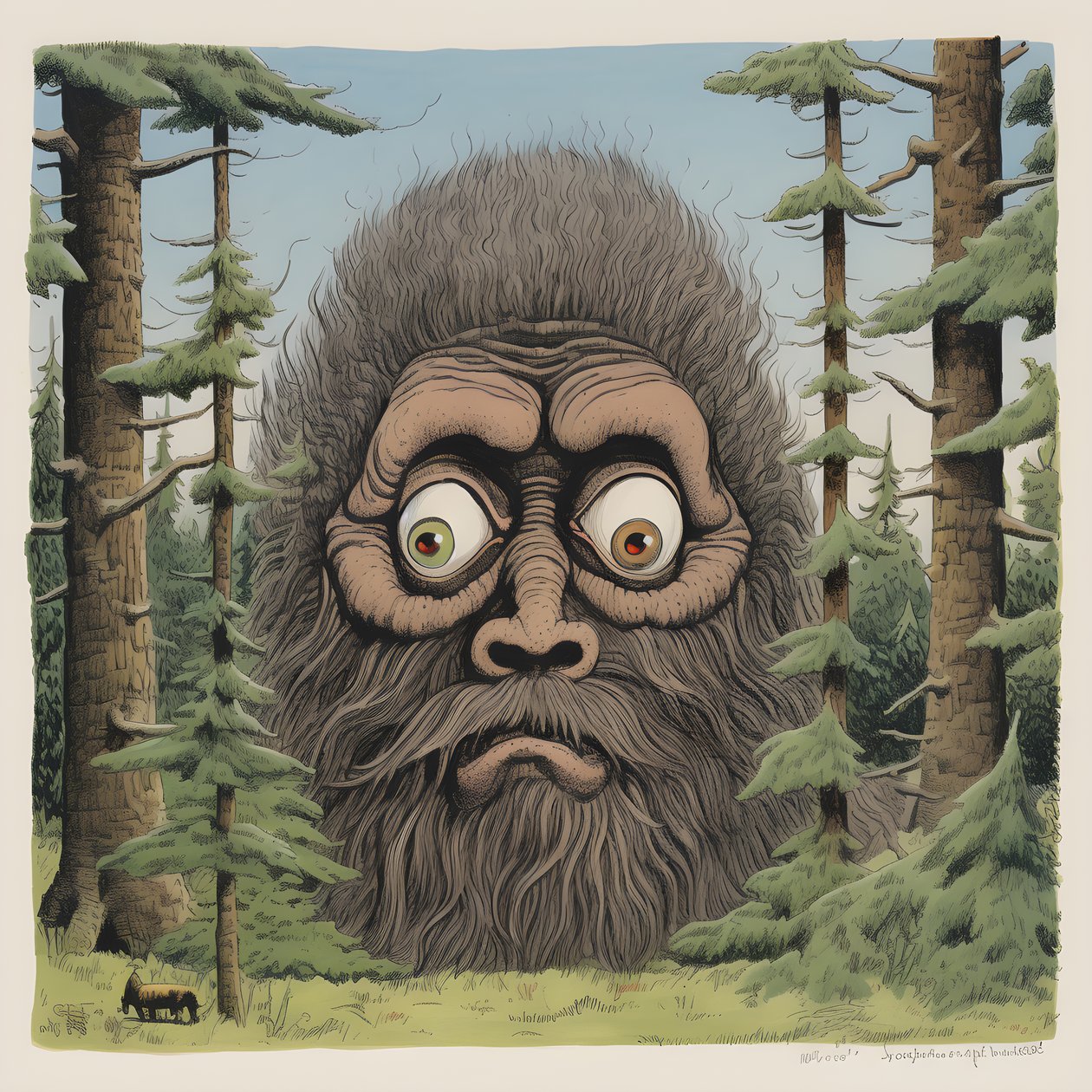gezicht in de bomen 2 door Kurt Heppke