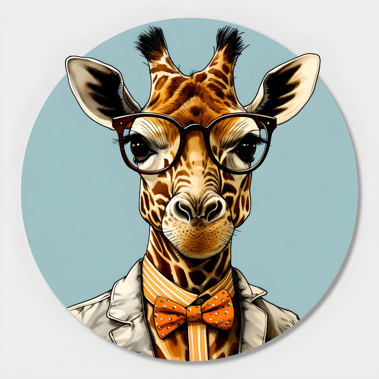 Giraffe met bril 3 door Kurt Heppke