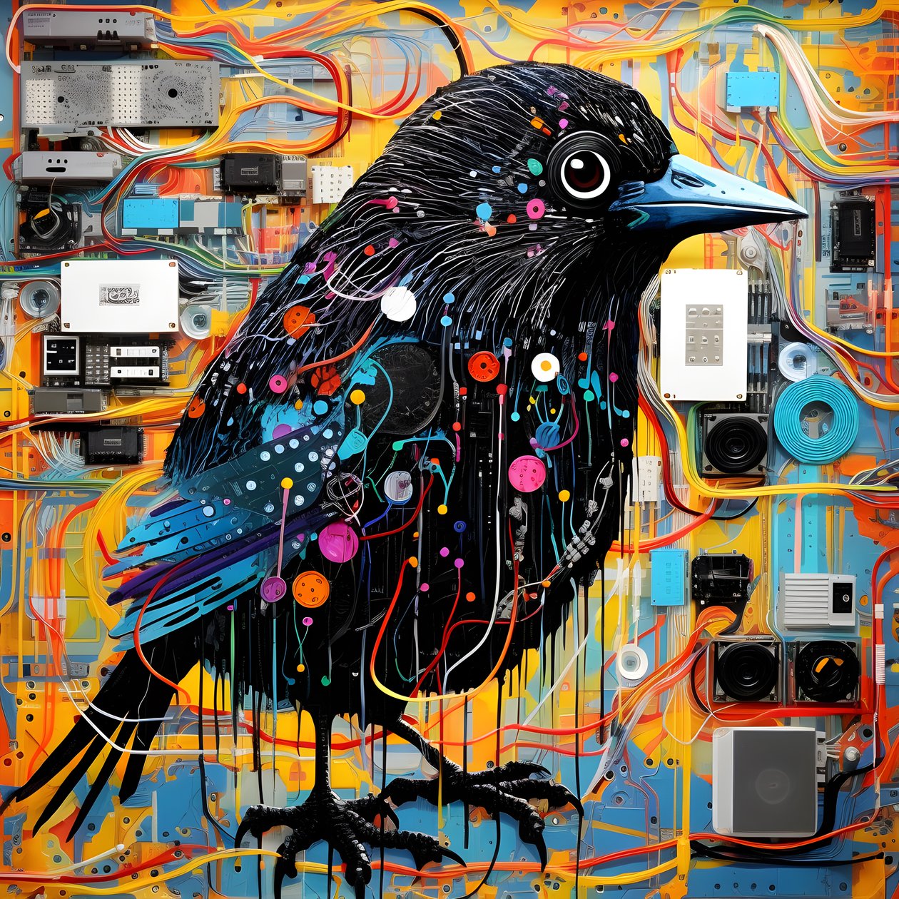 Graffiti vogel 1 door Kurt Heppke