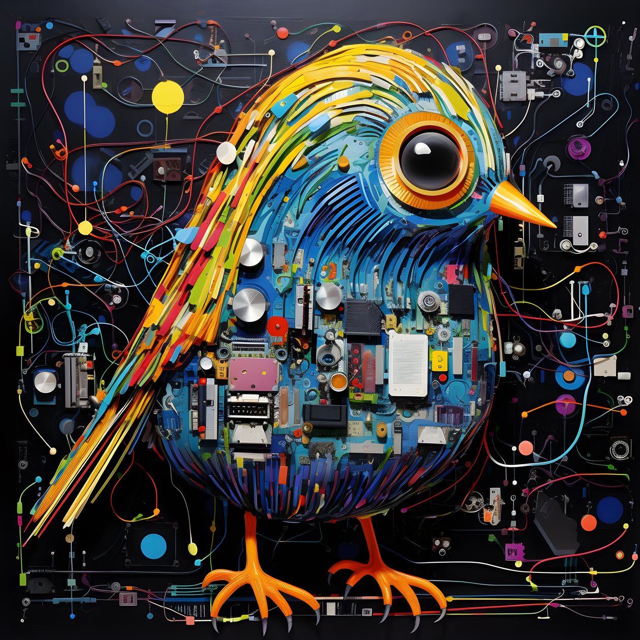Graffiti vogel 4 door Kurt Heppke