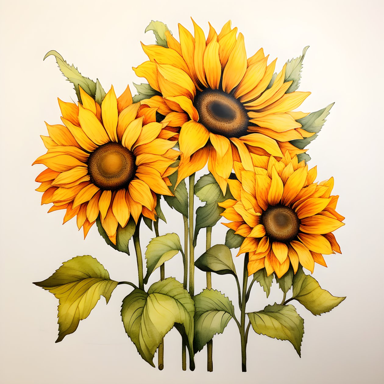 Zonnebloemen 1 door Kurt Heppke