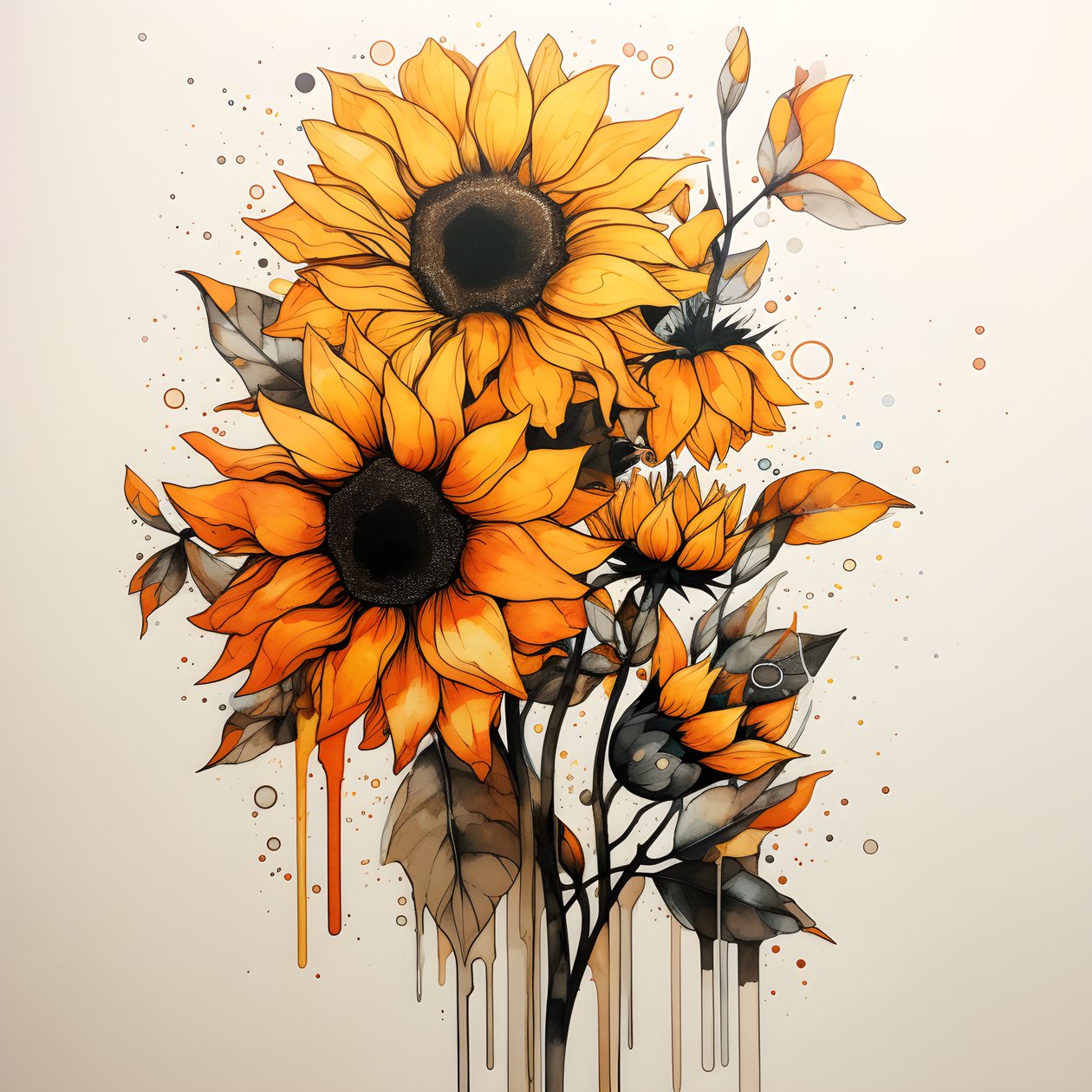 Zonnebloemen 2 door Kurt Heppke