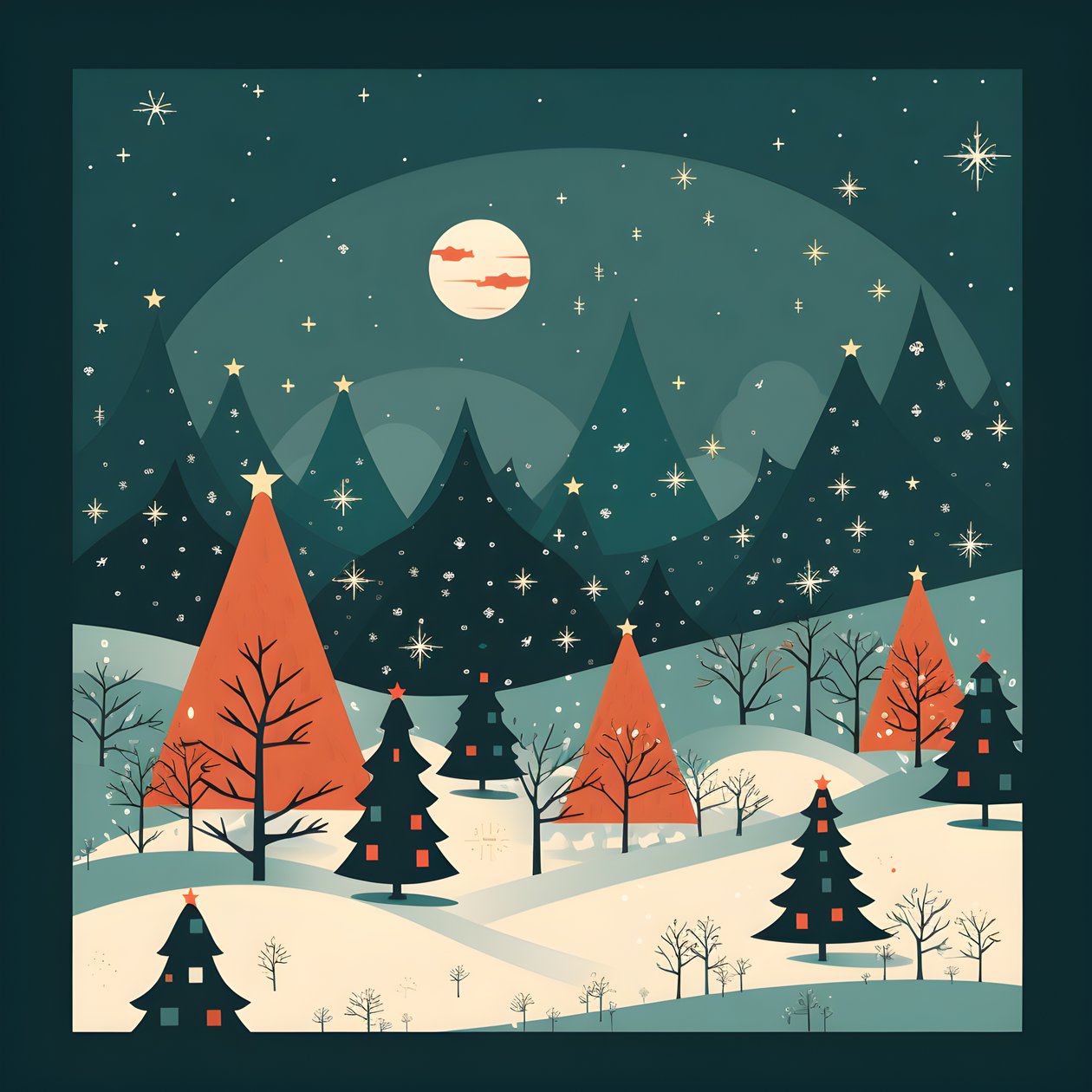 Kerstkaart in jaren 60 stijl 4 door Kurt Heppke