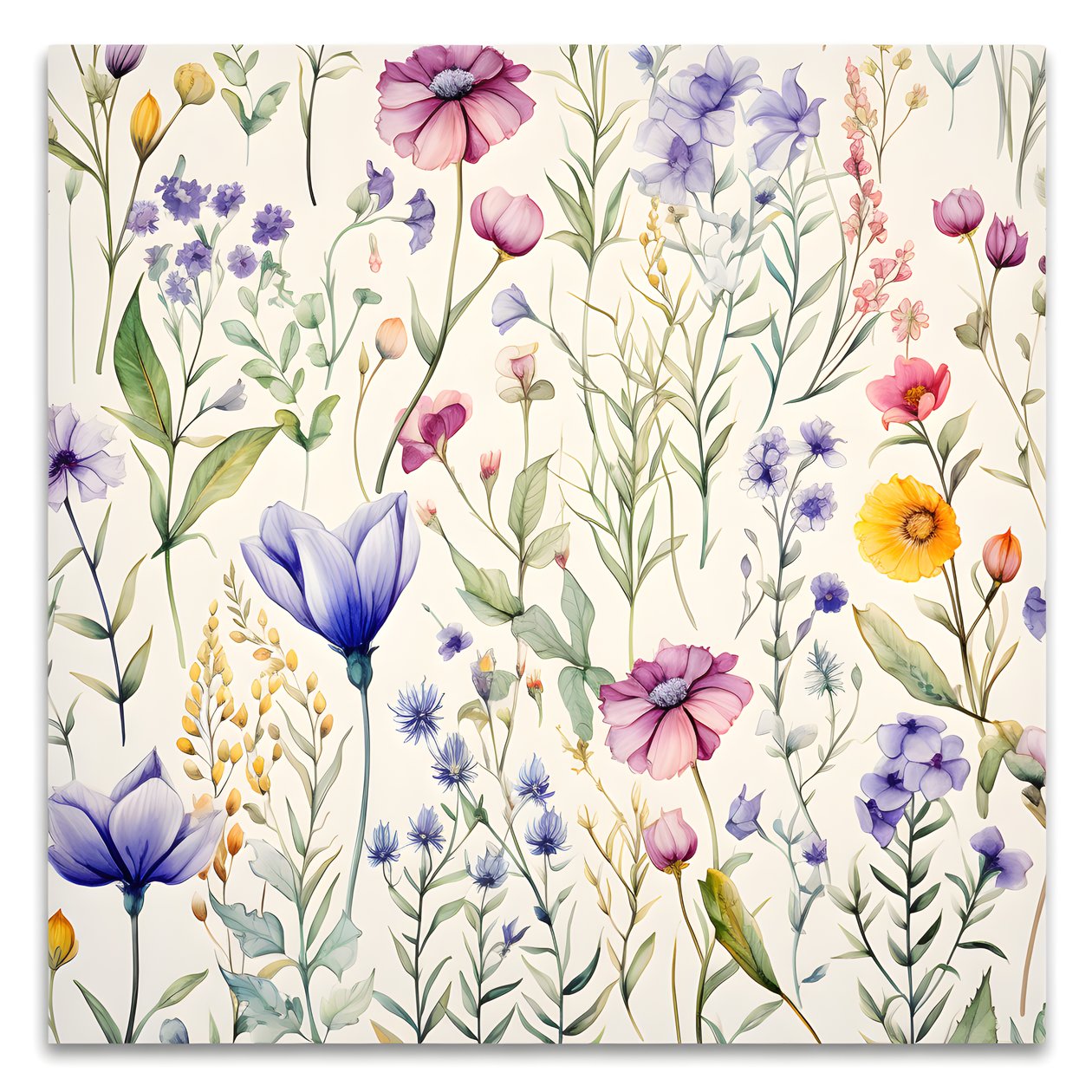 Aquarel boho bloemen wilde bloemen 4 door Kurt Heppke