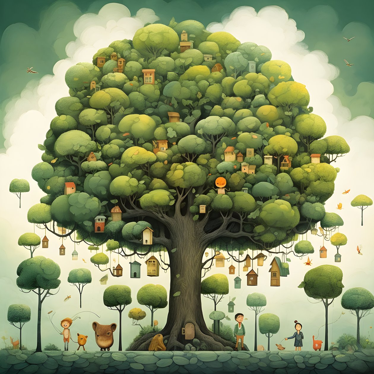 kinderillustratie bomen 1 door Kurt Heppke