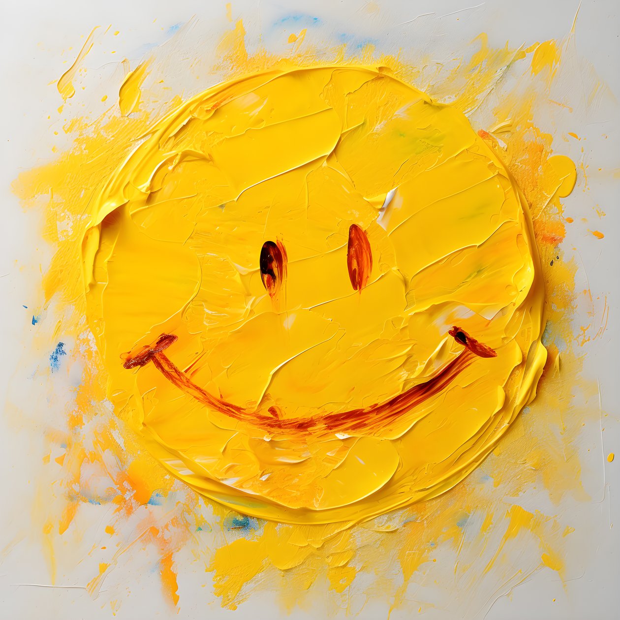 geel smiley-gezicht in impasto geschilderd 1 door Kurt Heppke