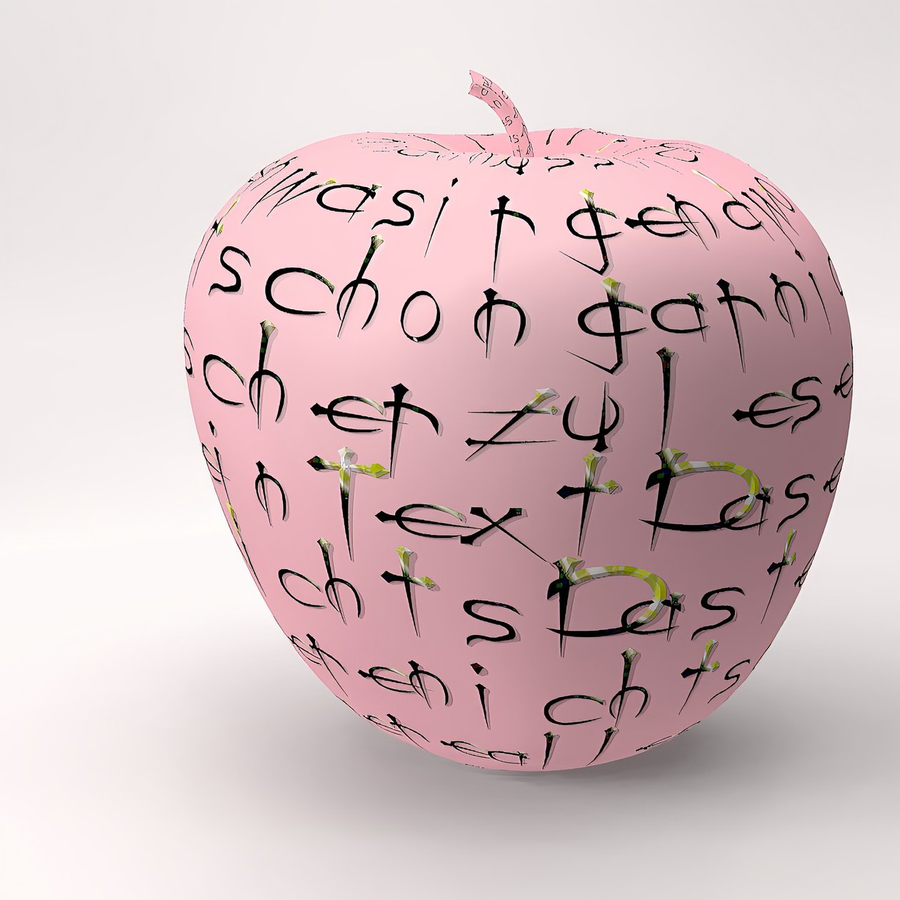 gerahmter Apfel mit Buchstaben II door Kurt Heppke