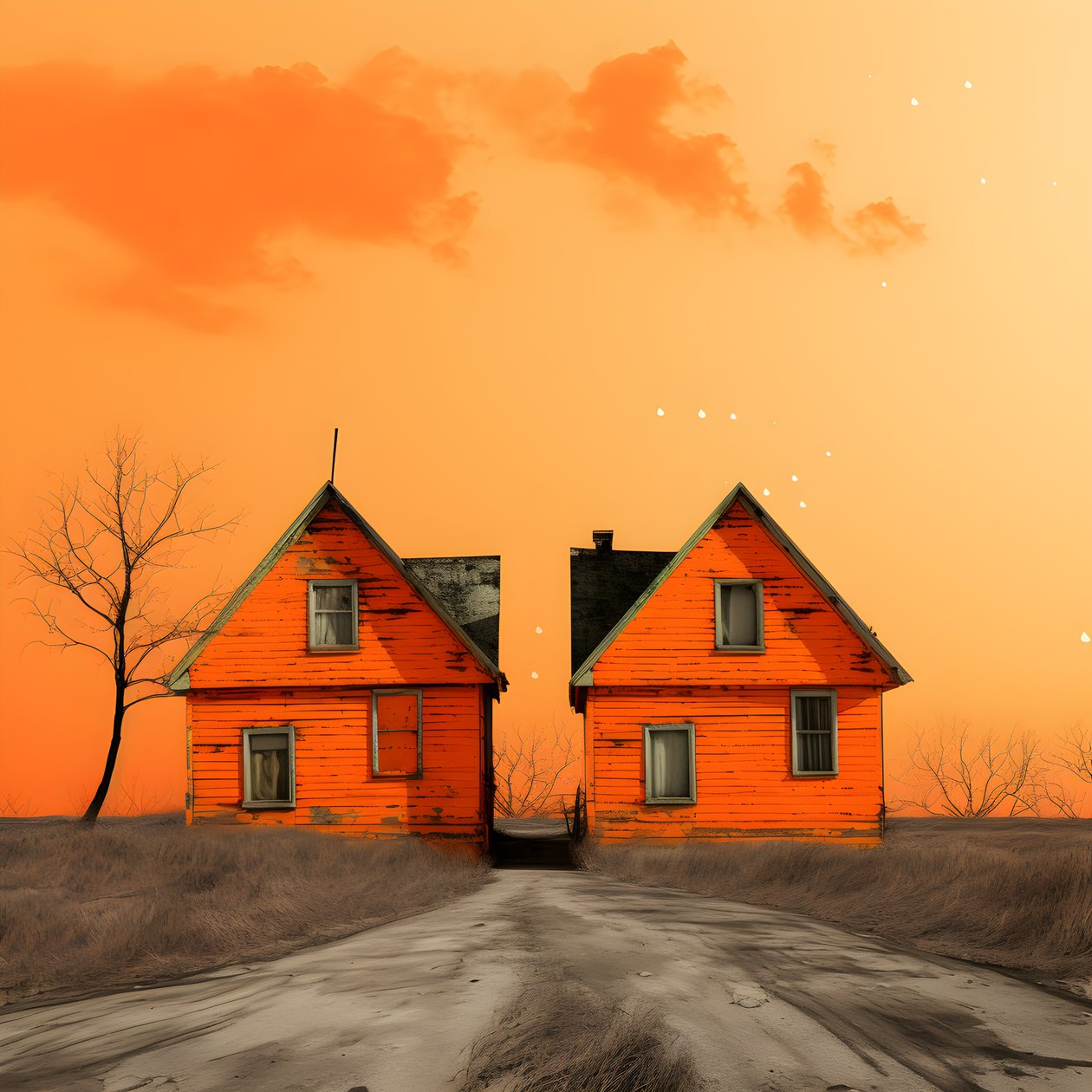twee oranje huizen 1 door Kurt Heppke