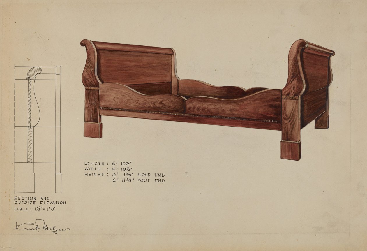 Sleigh Bed door Kurt Melzer