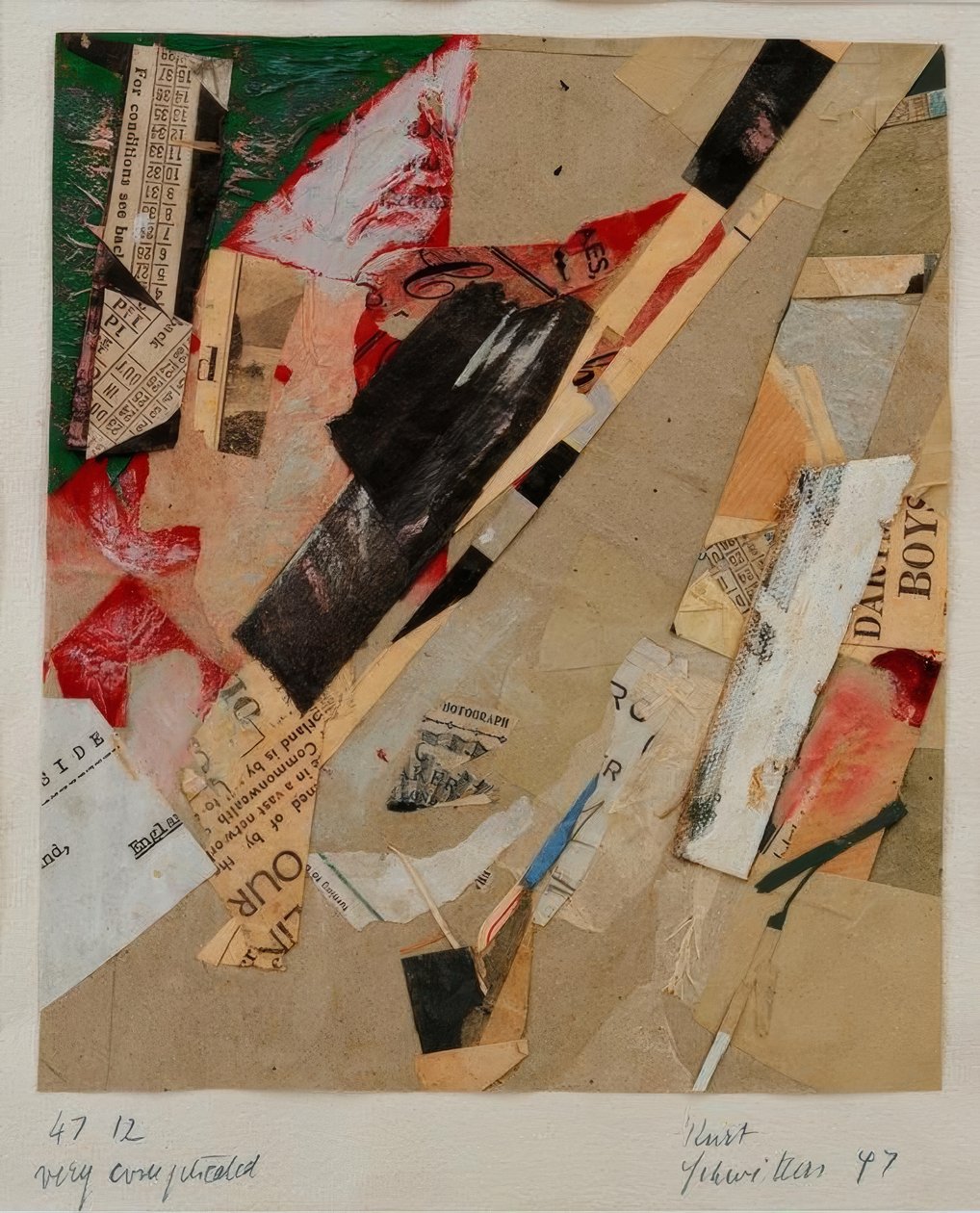 47 12 zeer gecompliceerd door Kurt Schwitters