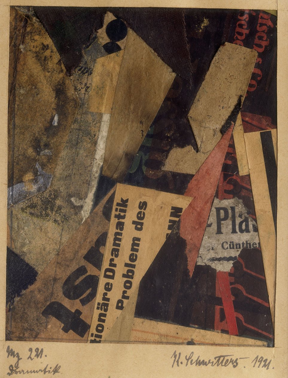 Merz 221, 1921 door Kurt Schwitters