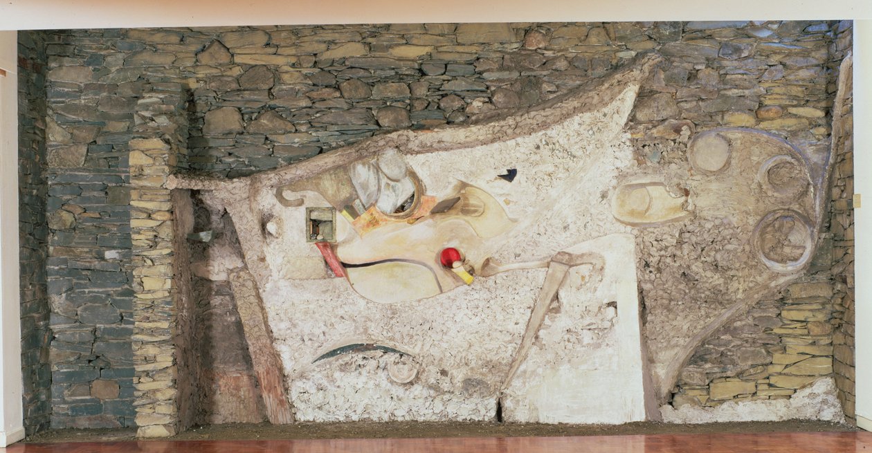 "Merzbarn" muur reliëf door Kurt Schwitters