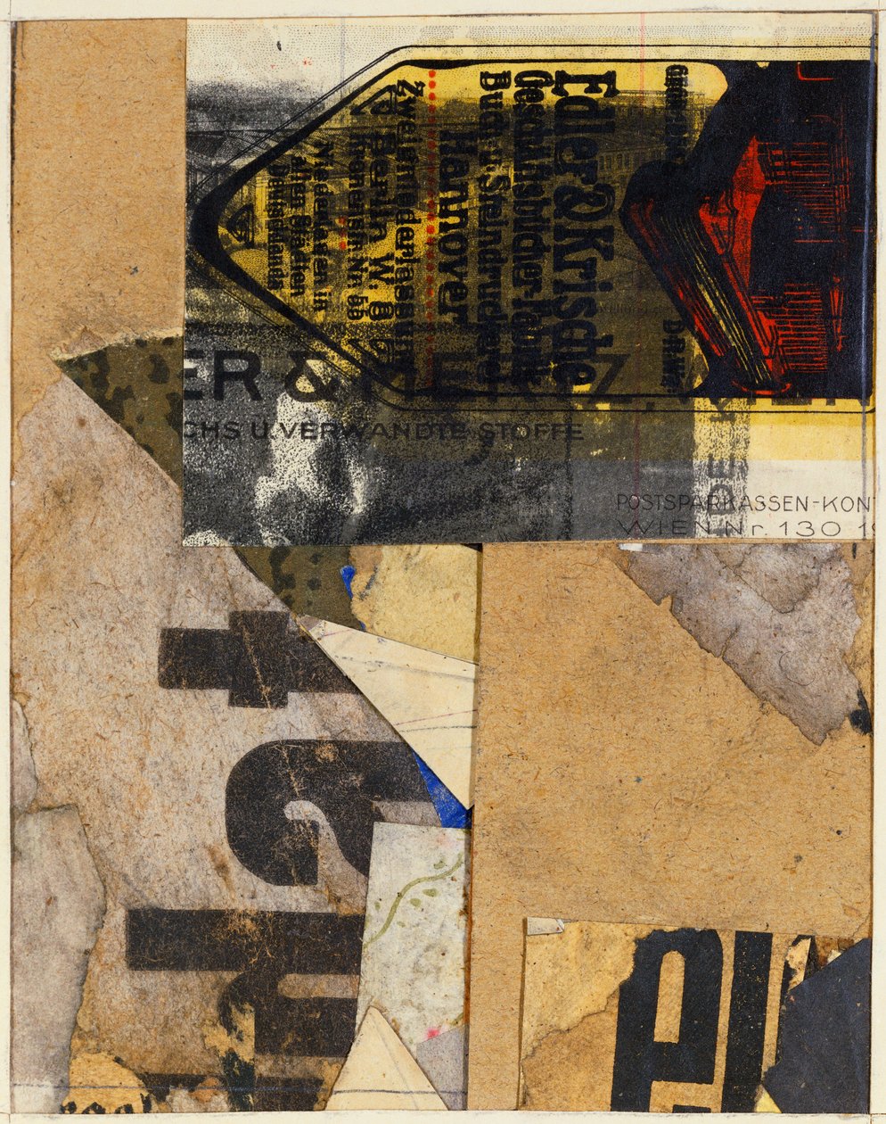 Merzbild, 1922 door Kurt Schwitters