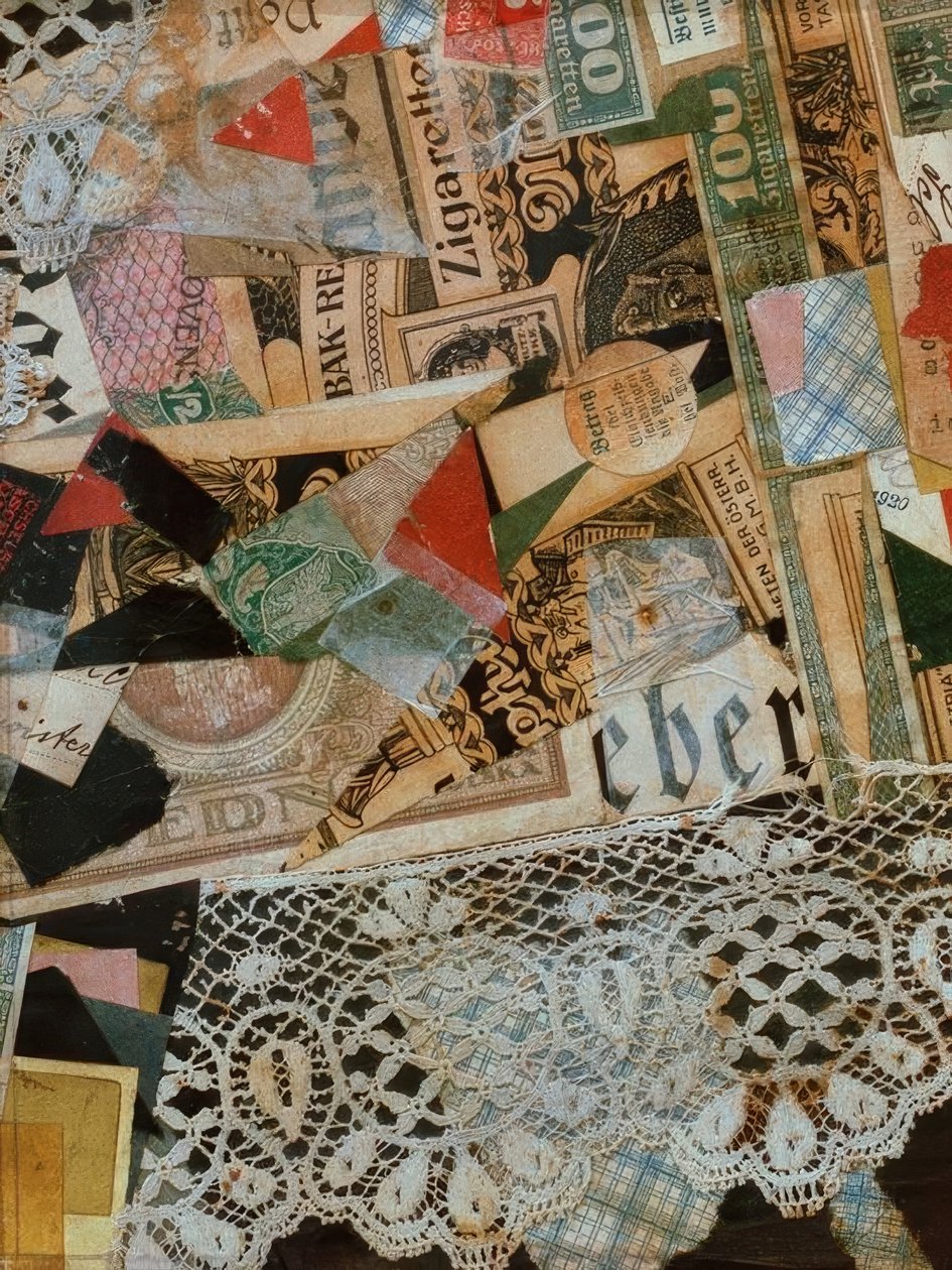 Merz-tekening 297 Geel door Kurt Schwitters