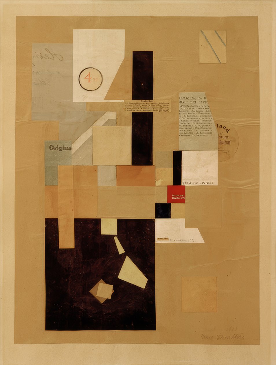 Zonder titel (4 KR) door Kurt Schwitters