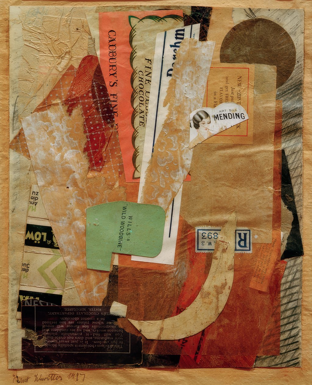 Zonder titel (Mending) door Kurt Schwitters