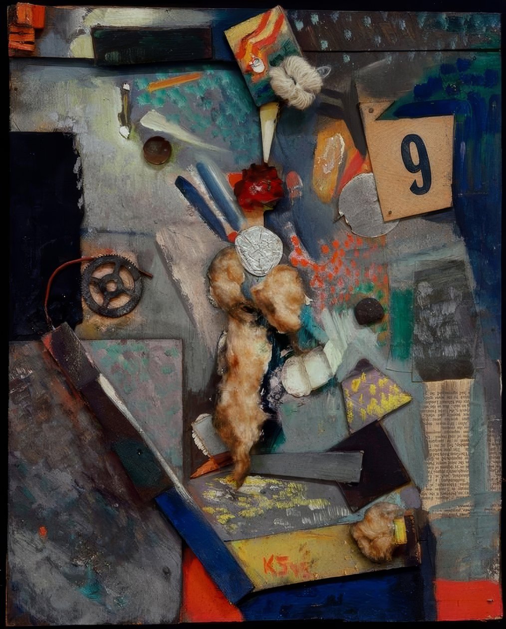 Zonder titel (Merzbild 9) door Kurt Schwitters