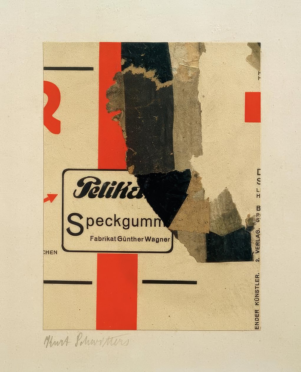 Zonder titel (Speckgummi) door Kurt Schwitters