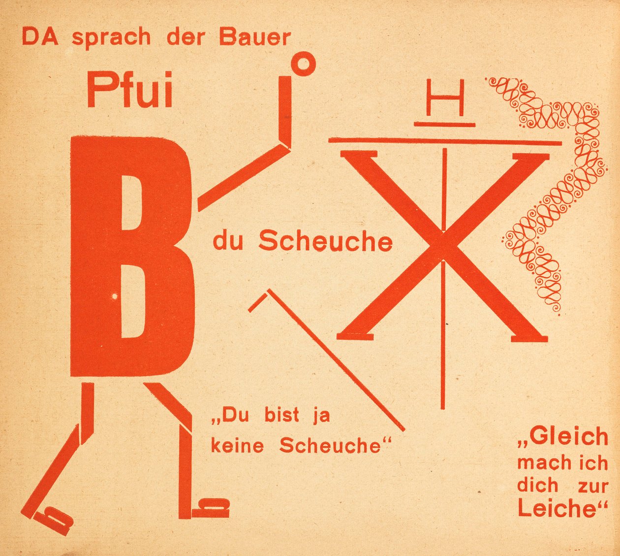 De vogelverschrikker. Sprookje Die Scheuche. Märchen, 1925 door Kurt Schwitters