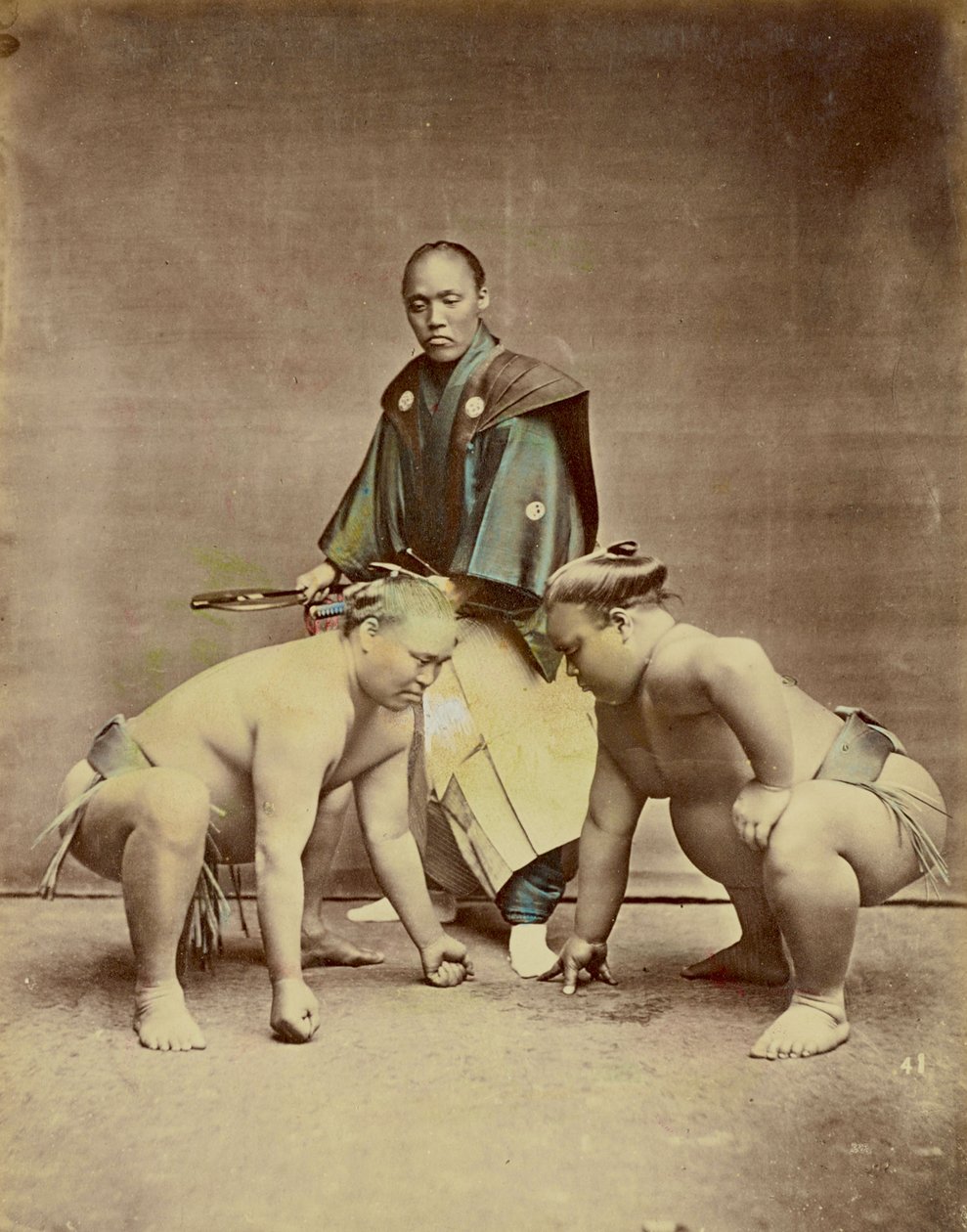 Sumo Worstelaars, c.1880 door Kusakabe Kimbei