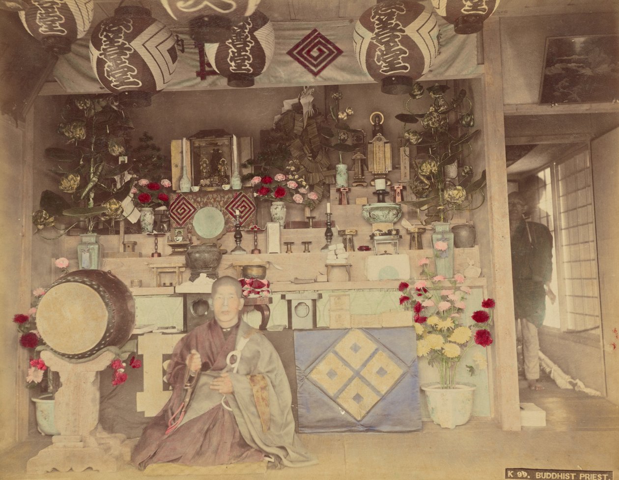 Boeddhistische priester door Kusakabe Kimbei