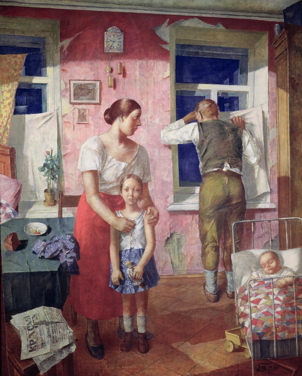Alarm, 1934 door Kuzma Sergeevich Petrov Vodkin