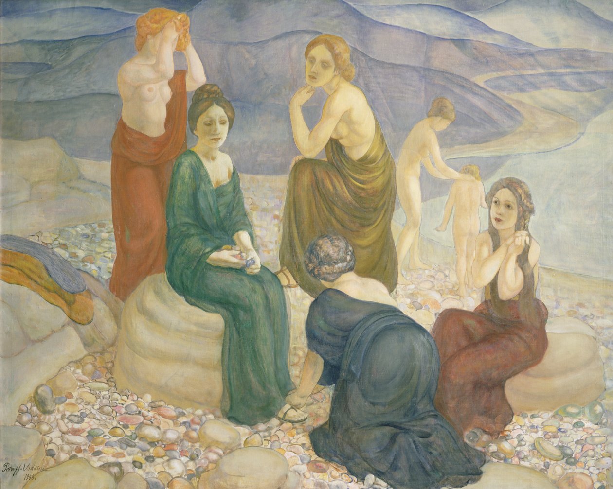 Avond, 1908 door Kuzma Sergeevich Petrov Vodkin