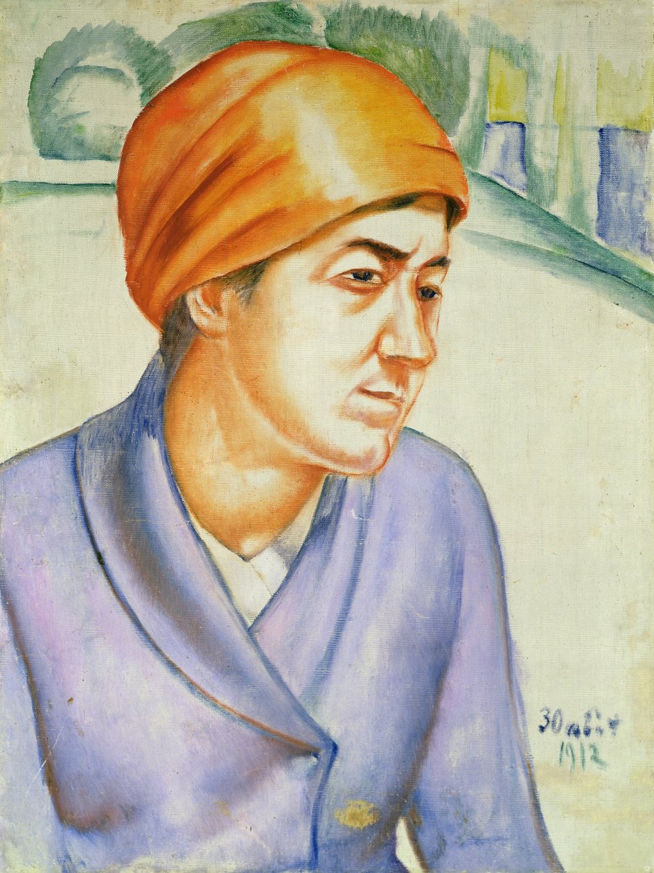 Portret van een Vrouwelijke Arbeider, 1912 door Kuzma Sergeevich Petrov Vodkin