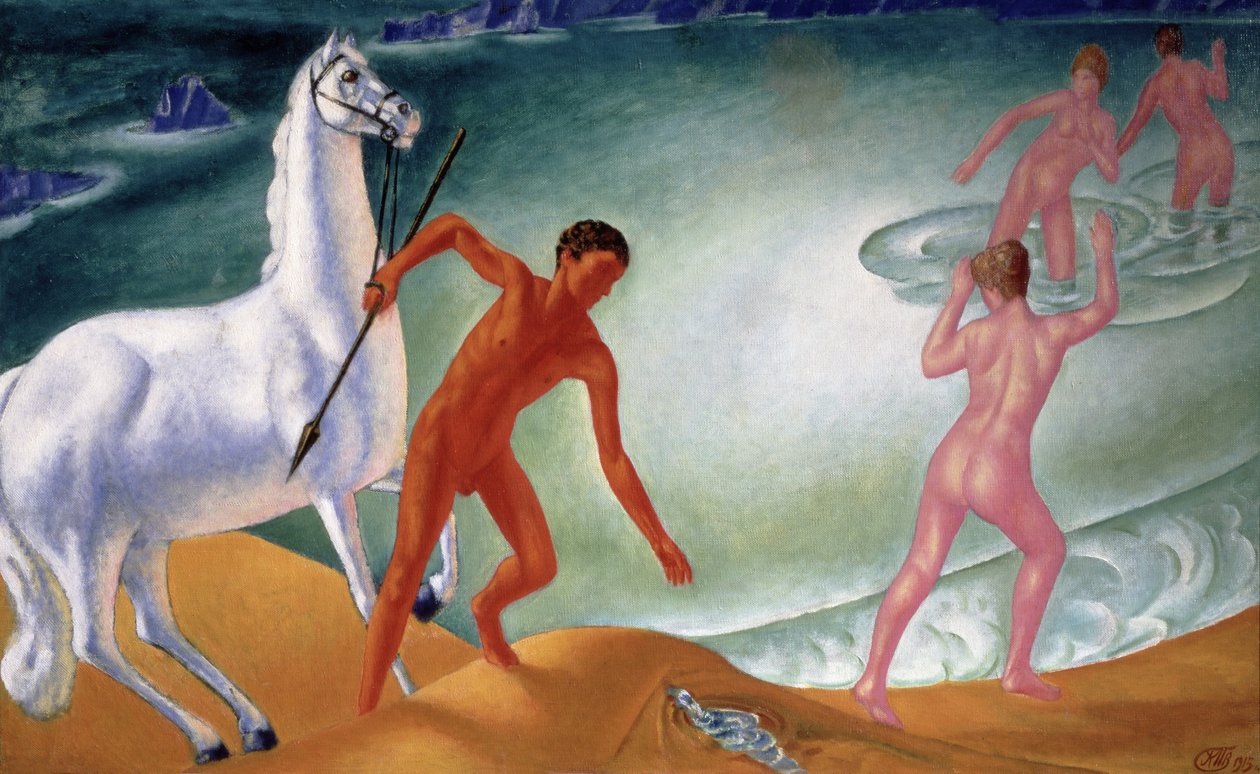De dorstige krijger, 1915 door Kuzma Sergeevich Petrov Vodkin