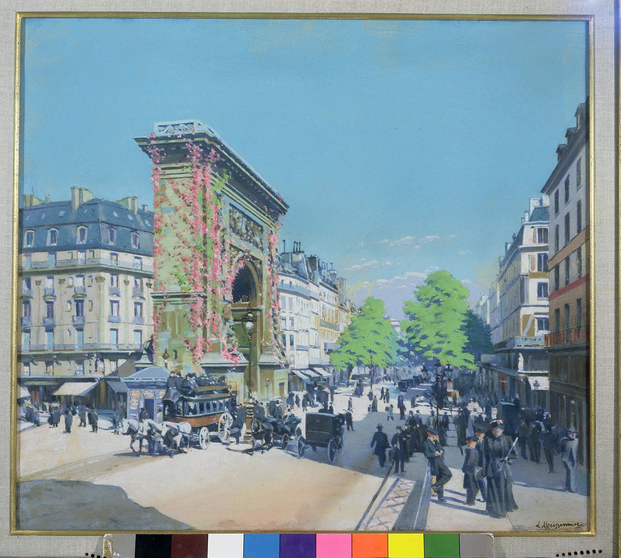 La Porte St. Denis, Parijs, 1880 door L. Abeissonier