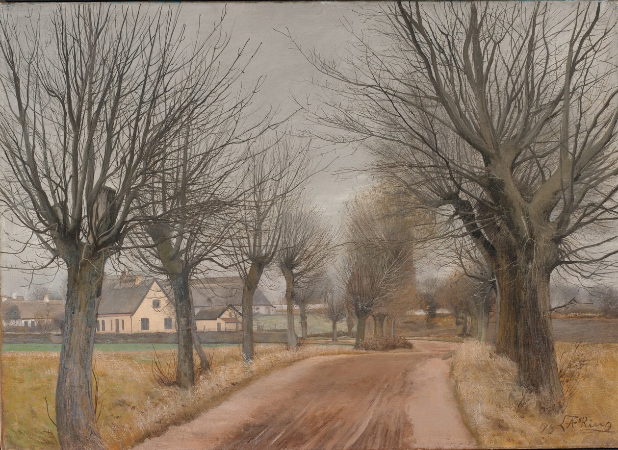 Een weg bij Vinderød, Zeeland door Laurits Andersen Ring